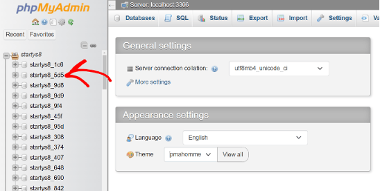 Using phpMyAdmin